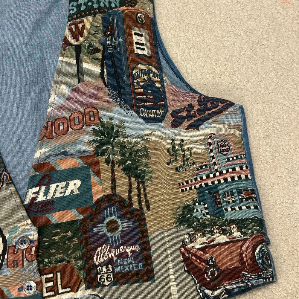 Vintage Multicolor Route 66 Vest - Picture 4 of 7